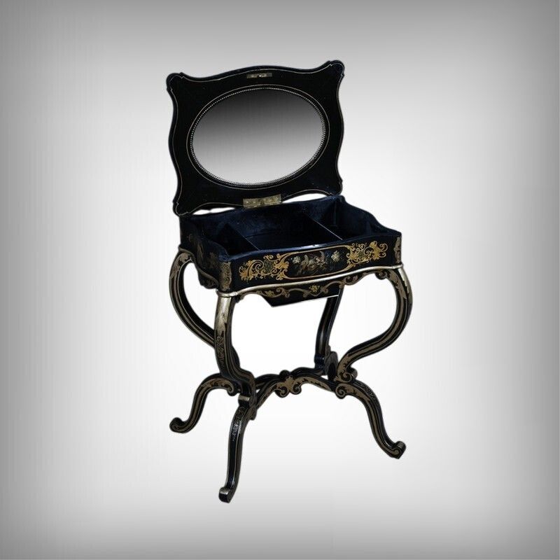 Painted Wooden Work Table, Napoleon III Period – Mid 19th Century photo furniture
