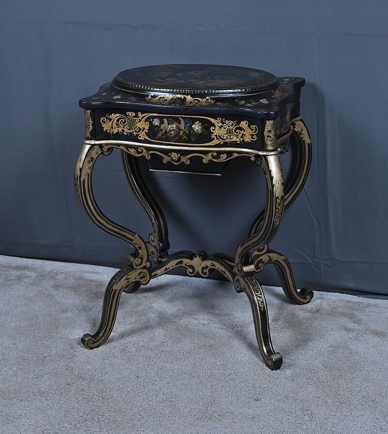 Painted Wooden Work Table, Napoleon III Period – Mid 19th Century photo for sale