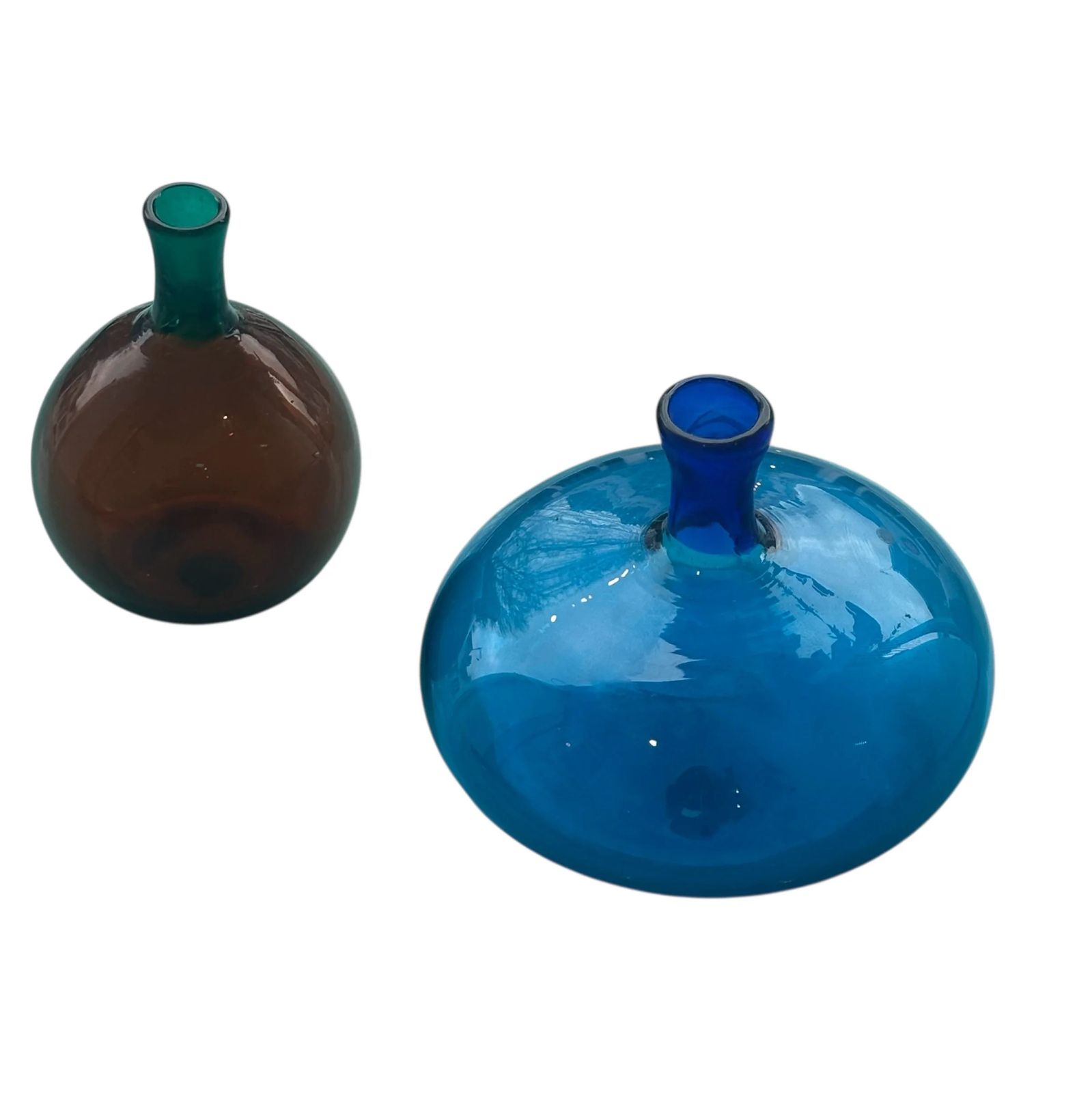 Delightful Pair Of Signed Miniature Venini, Murano Glass Vases From C