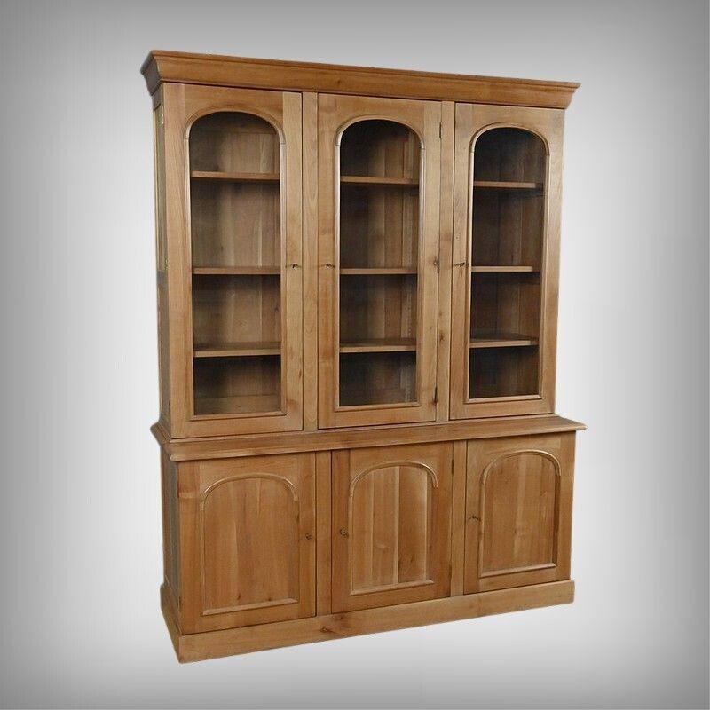 Two Part Bookcase In Light Cherry Wood, Louis Philippe Style – 20th Century photo furniture