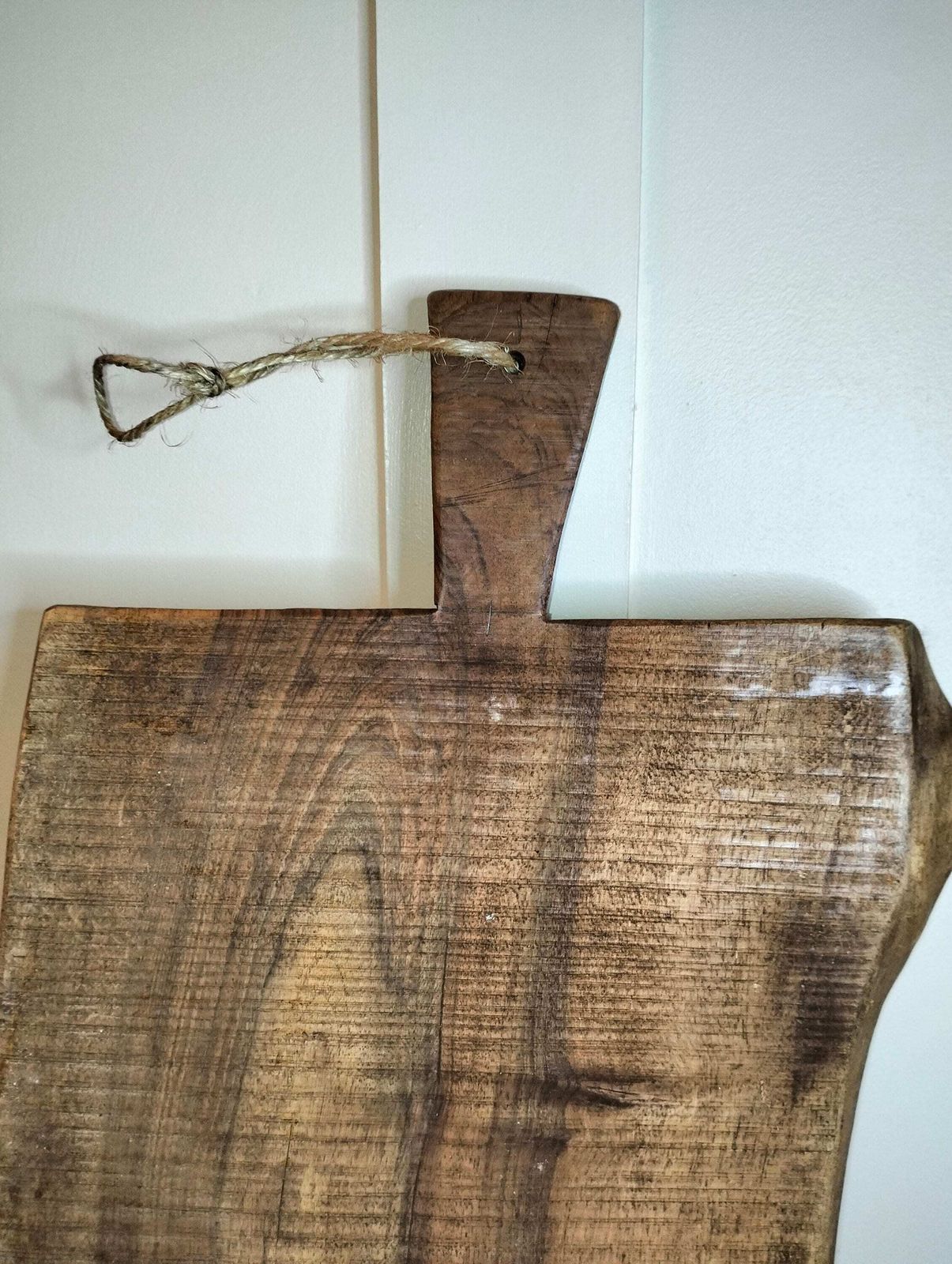 French Vintage Oak Bread Board – Handmade Farmhouse Charcuterie Platter photo vinterior