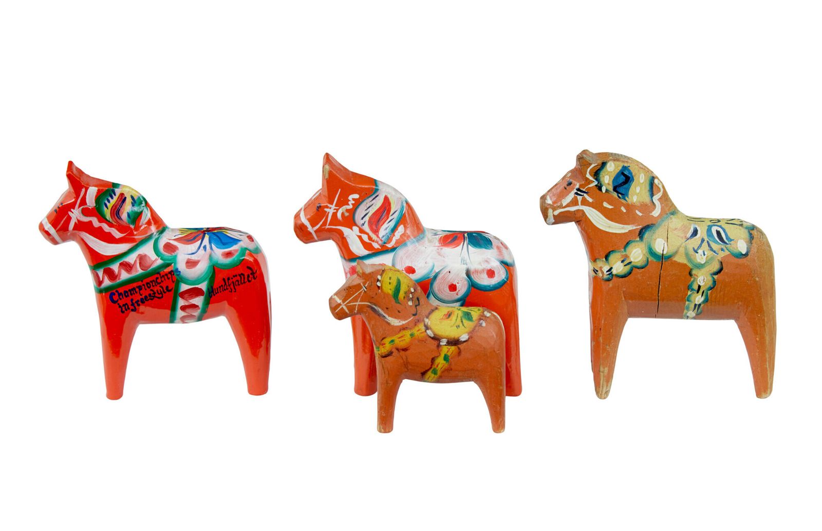 Swedish Set Of 12 Traditional Hand Painted Dala Horses photo Art