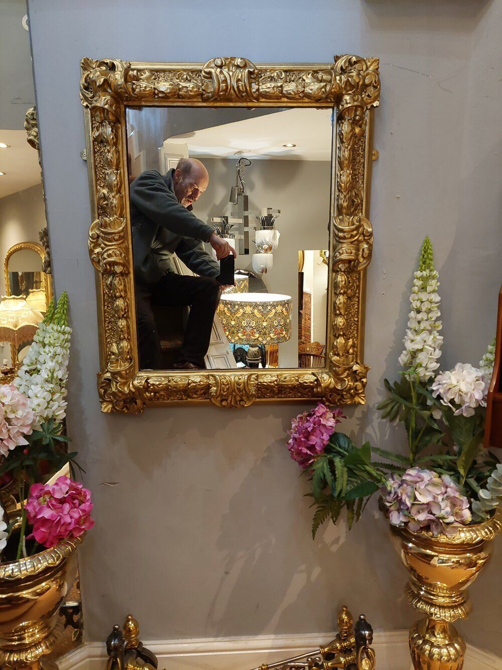 19thc Giltwood & Sand Moulded Gesso Framed Mirror photo furniture