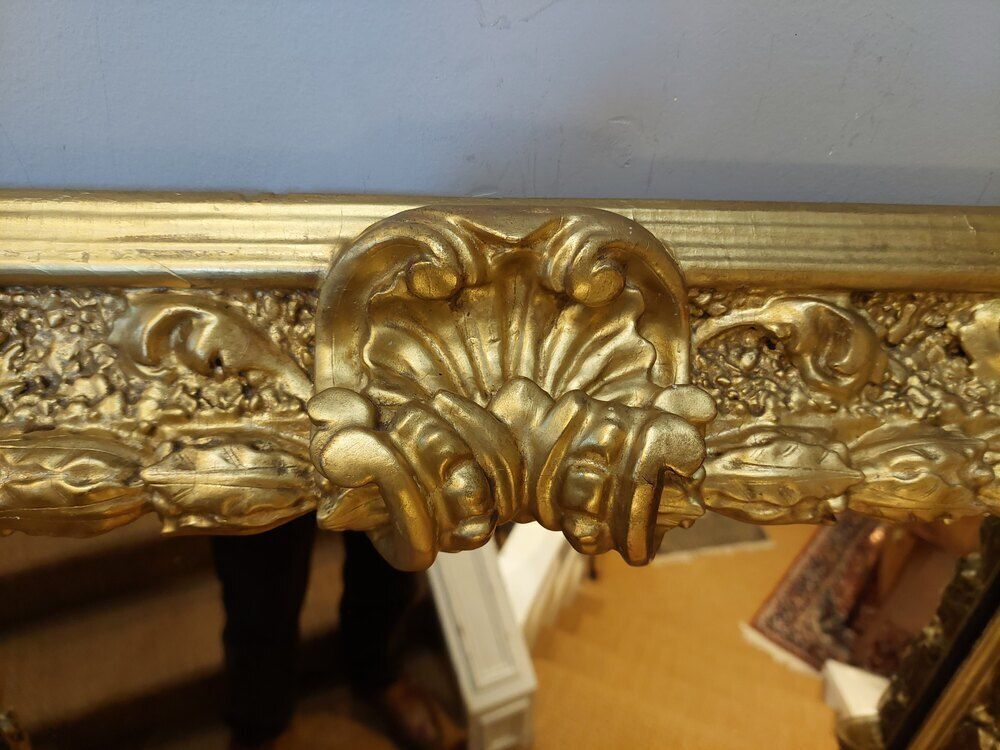 19thc Giltwood & Sand Moulded Gesso Framed Mirror photo Home Decor