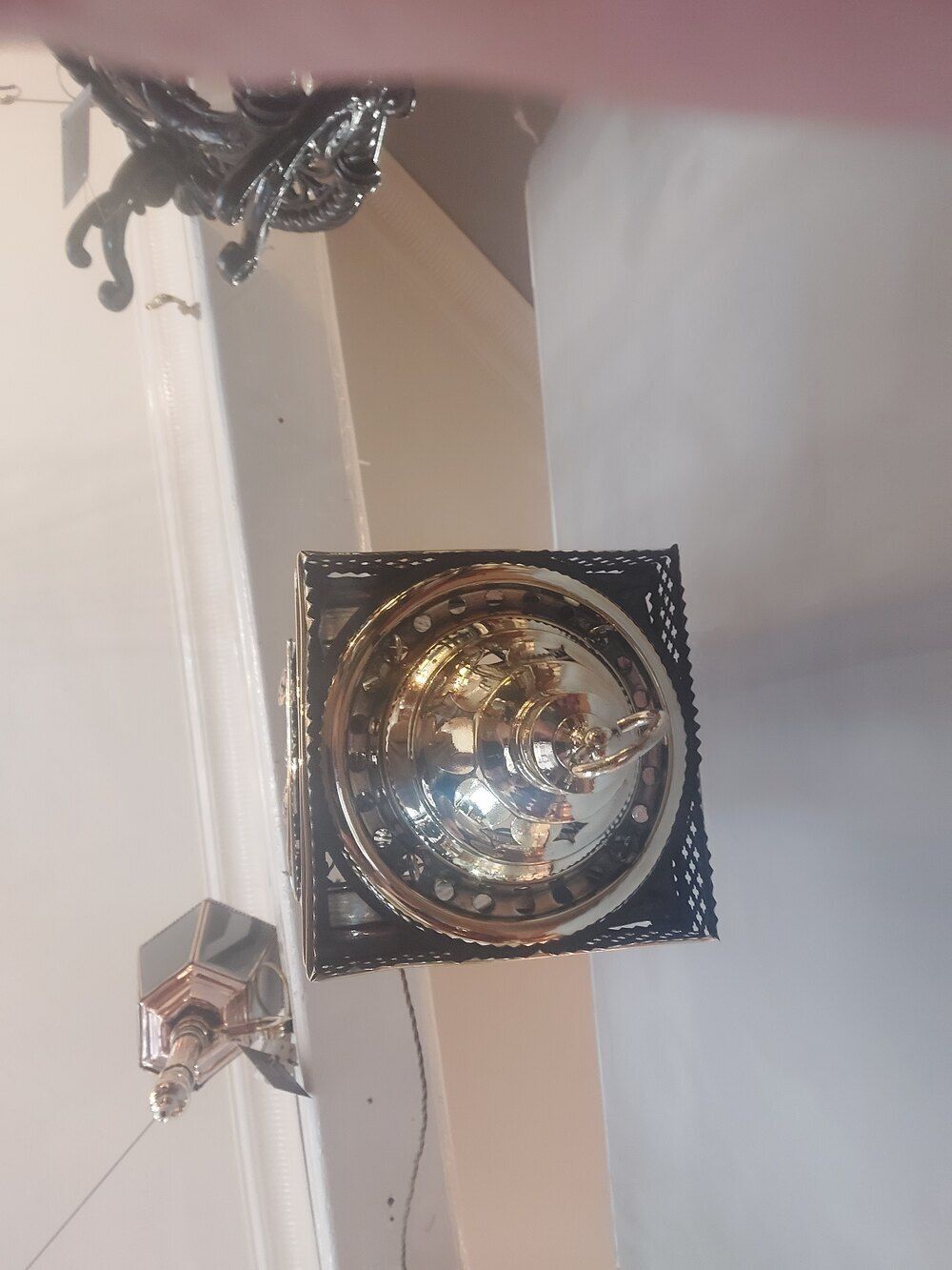 Victorian Brass And Coloured Glass Lantern photo furniture
