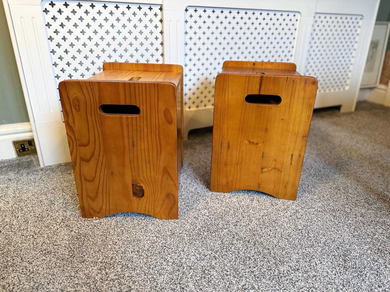 photo vinterior Set Of Two Pine Toy Box, Stotage Box, Benside Tables, Storage Side Tables