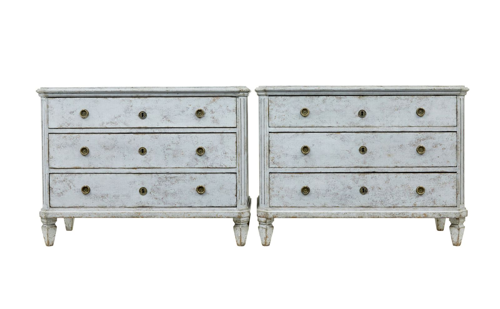 Pair Of Painted 19th Century Swedish Chest Of Drawers