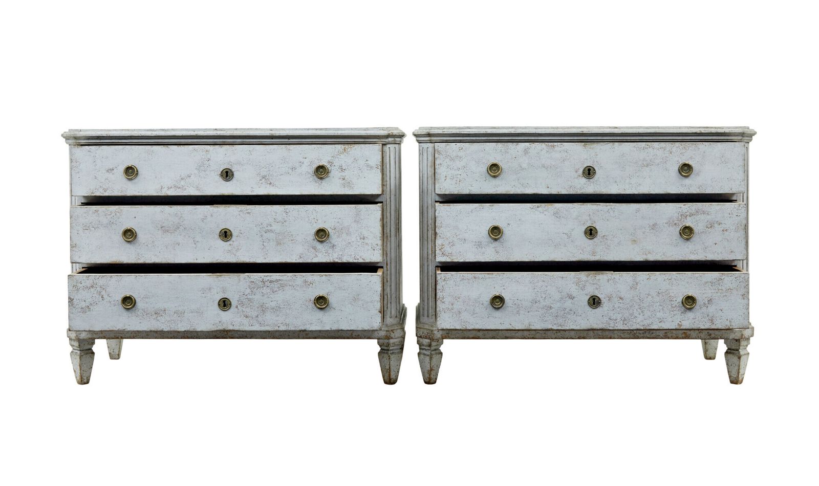 photo furniture Pair Of Painted 19th Century Swedish Chest Of Drawers