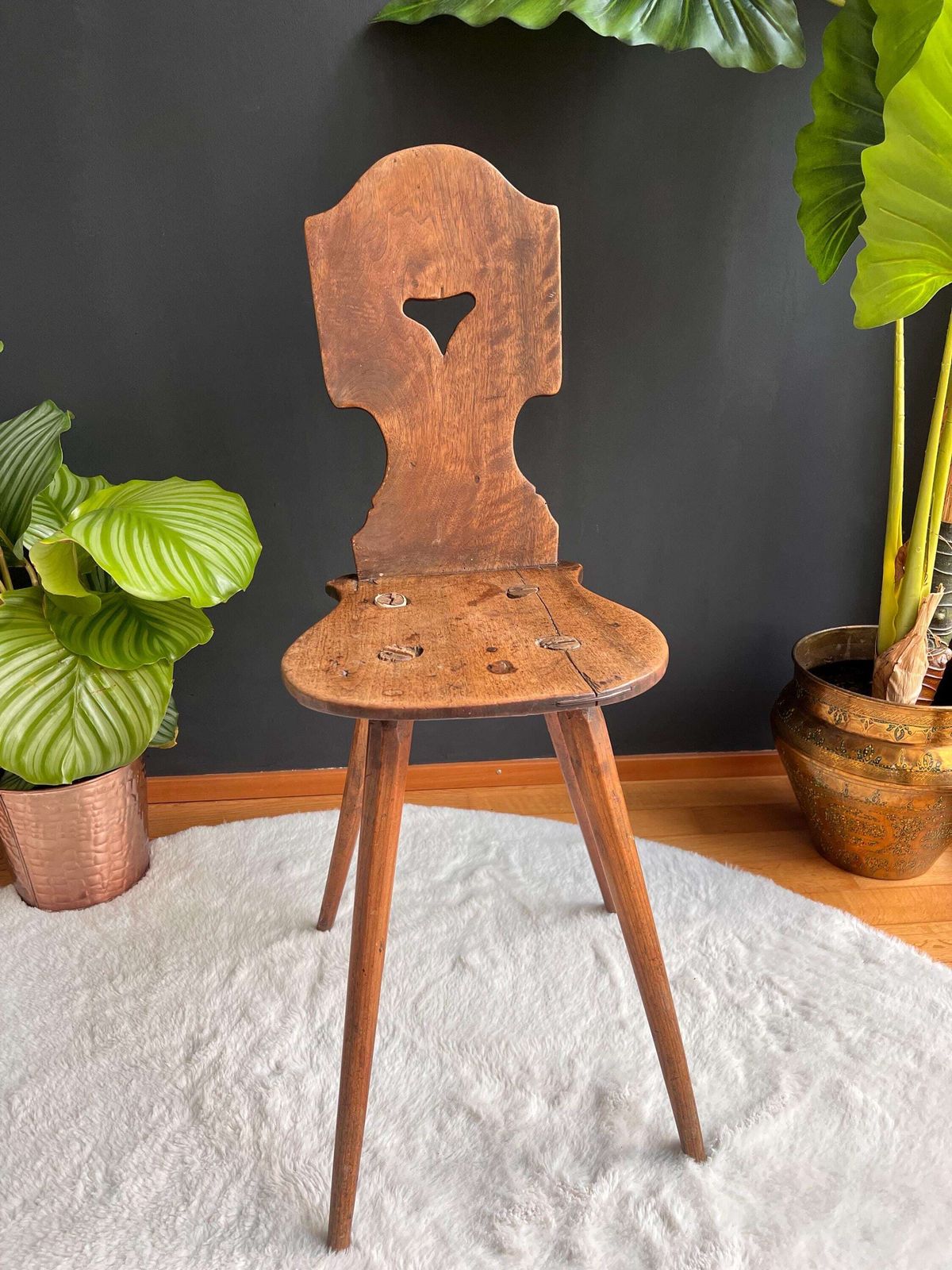 Antique Swiss Folk Art Chair: Wabi Sabi Furniture