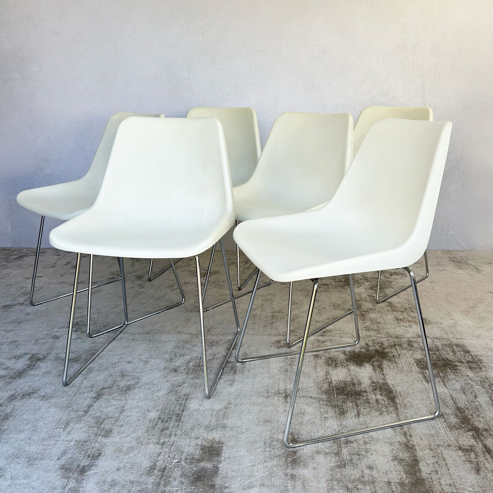 Robin Day Polypropylene Chairs With Chrome Sled Bases For Hille (Set Of Six) photo Furniture