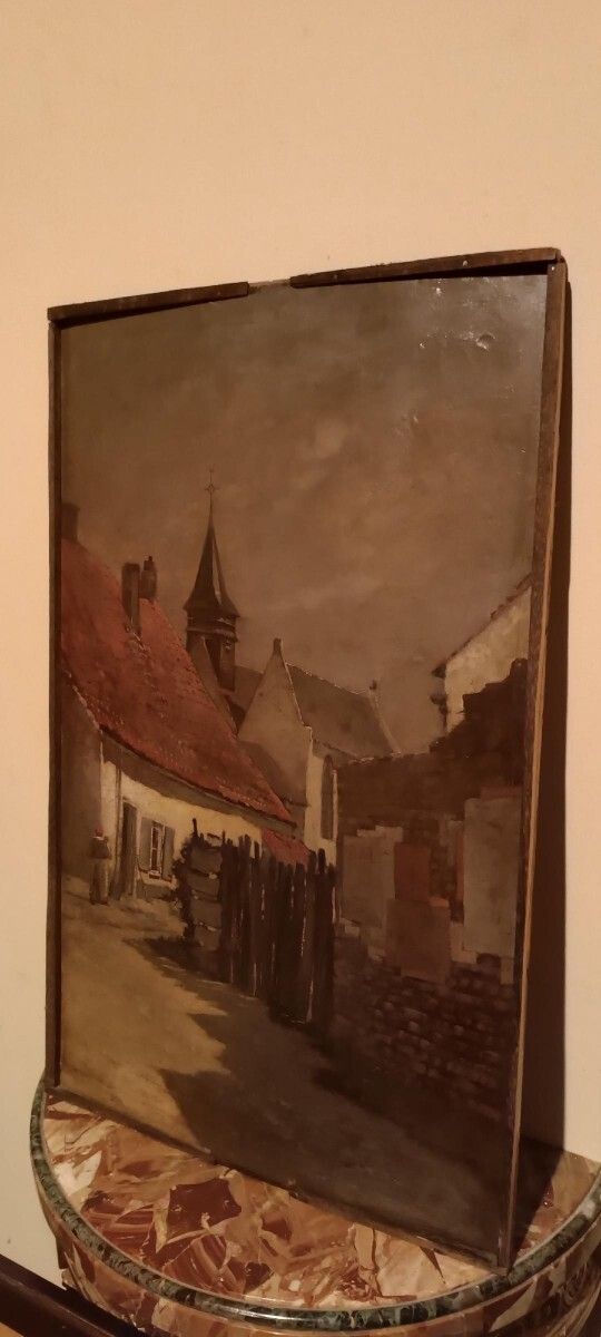 19th Century Painting   Oil On Panel   European School photo vintage