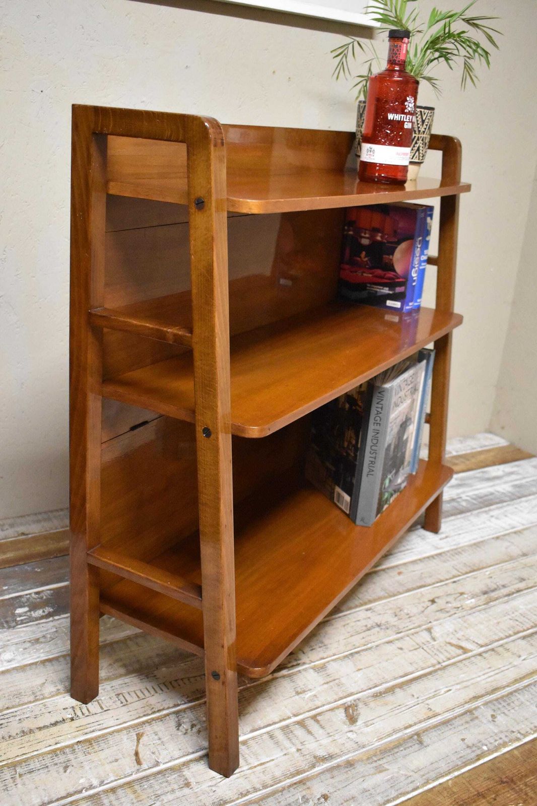 Mid Century Waterfall Display Bookcase   Ladderax Style photo buy