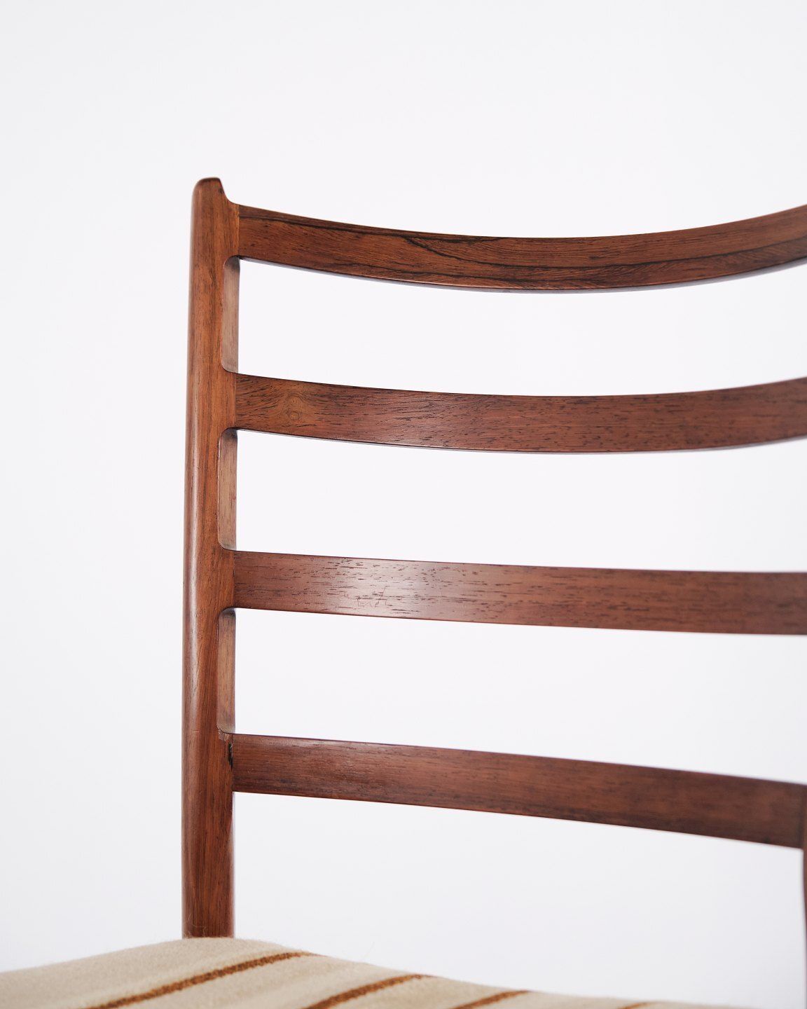 Set Of Six Dining Chairs   Rosewood & Striped Fabric   No Møller   Jl Møllers Furniture Factory   1960s photo buy