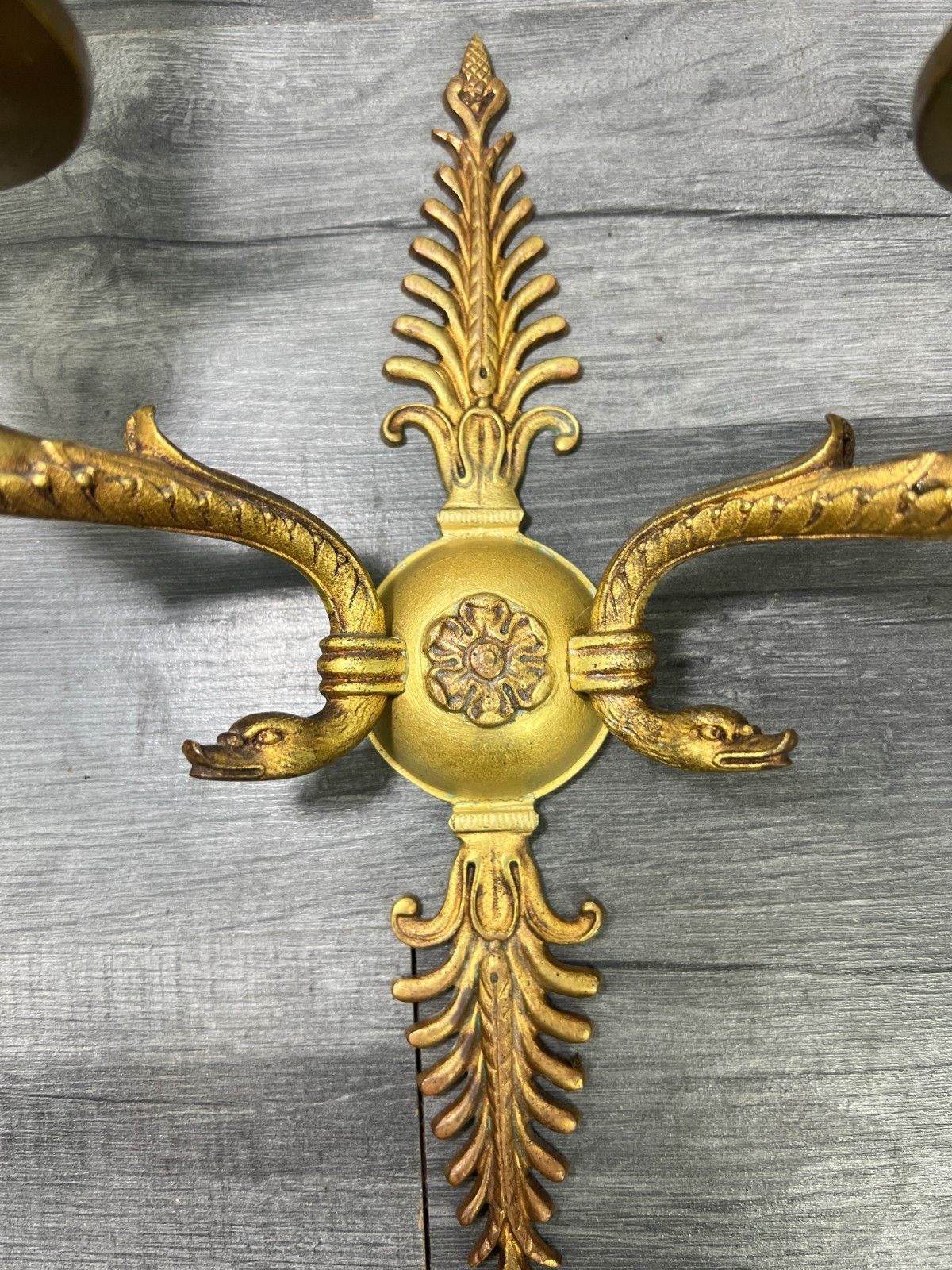 photo for sale Pair Of Wall Sconces Vintage French Style Ornate Decorative Lighting Lot 4771