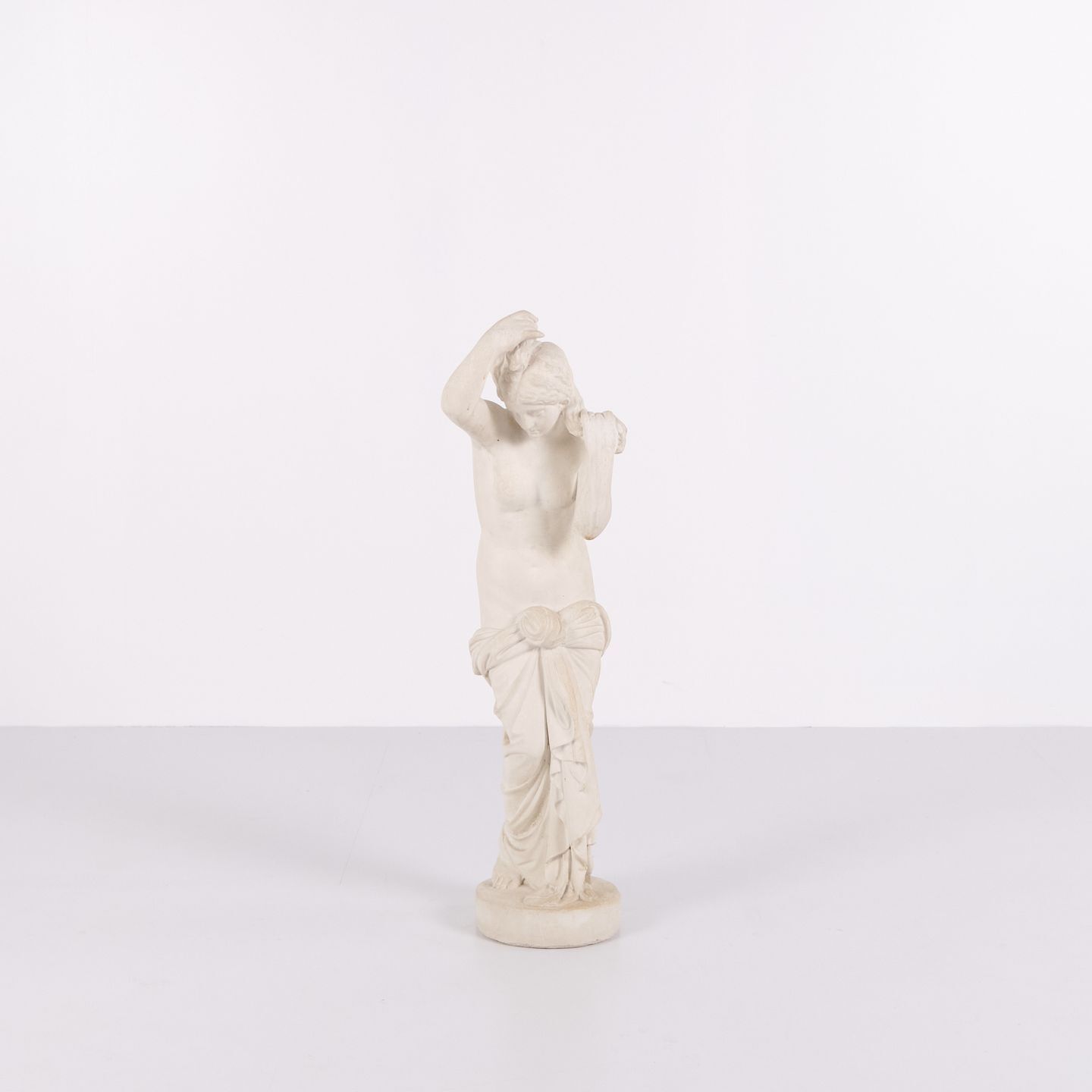 Sculpture – Female Figure – Partially Undressed – Biscuit Porcelain – 1920s – Rare Size