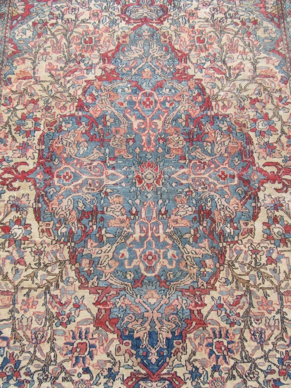 Antique Distressed Isfahan Rug. 206cm X 140cm photo Textiles