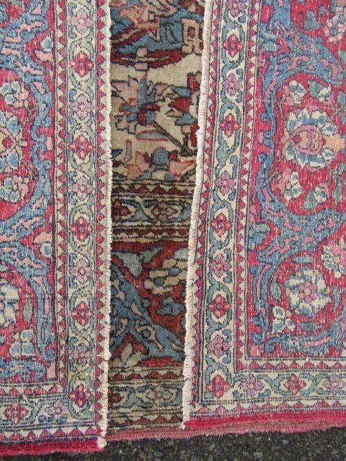 Textiles Antique Distressed Isfahan Rug. 206cm X 140cm photo