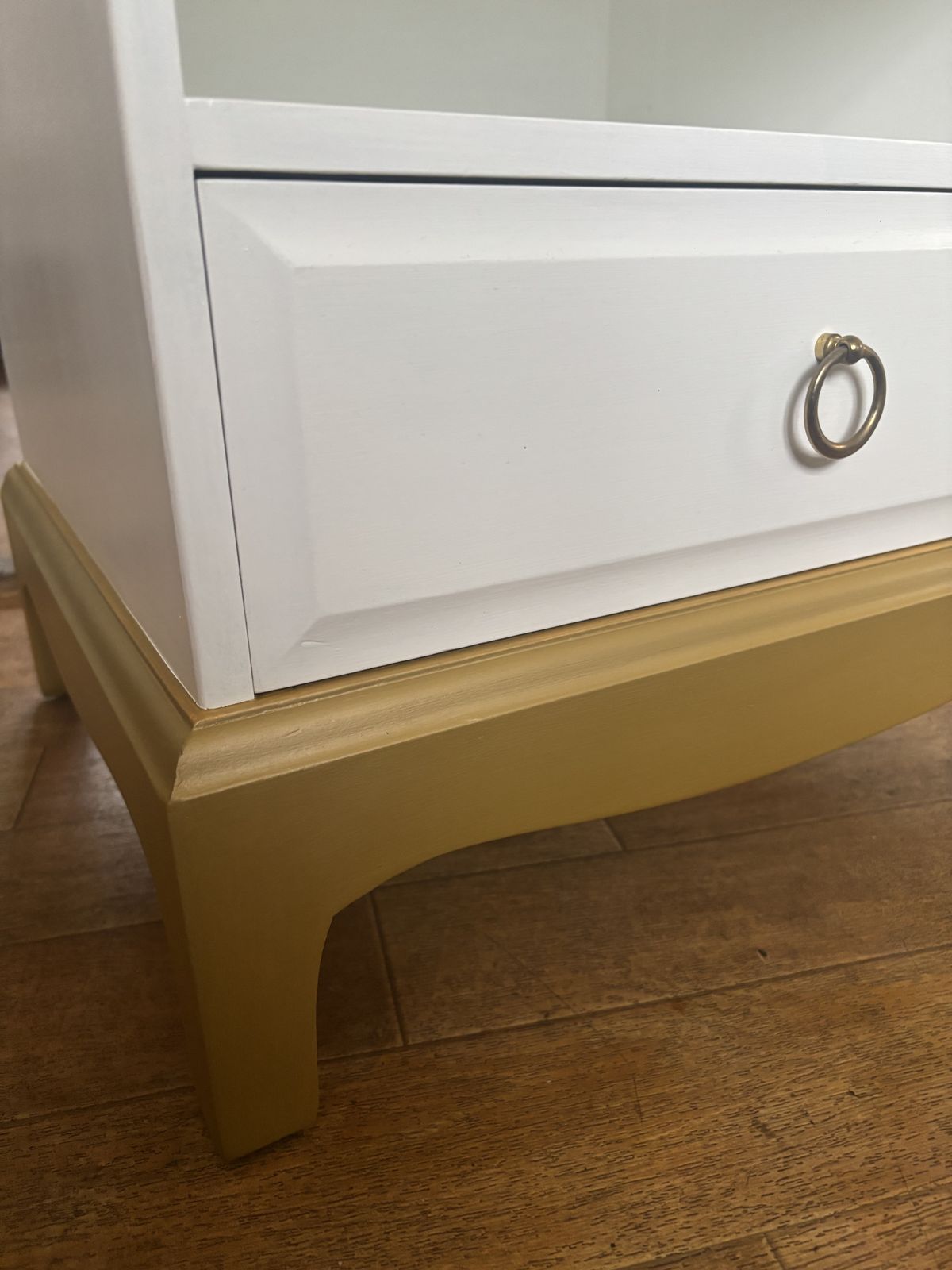 Stag Minstrel Bedside Table Farrow And Ball All White And Antique Gold photo furniture