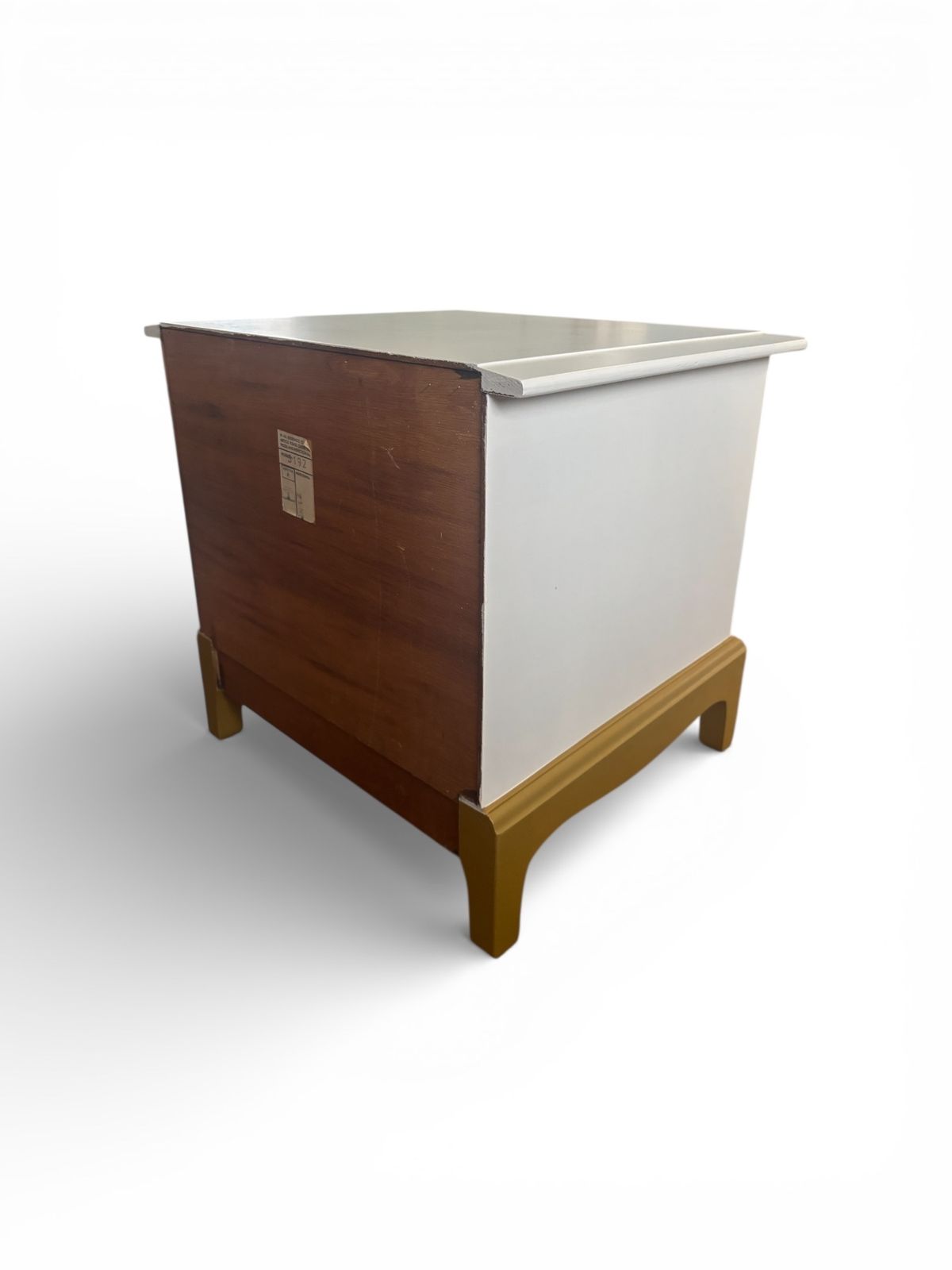 Stag Minstrel Bedside Table Farrow And Ball All White And Antique Gold photo for sale