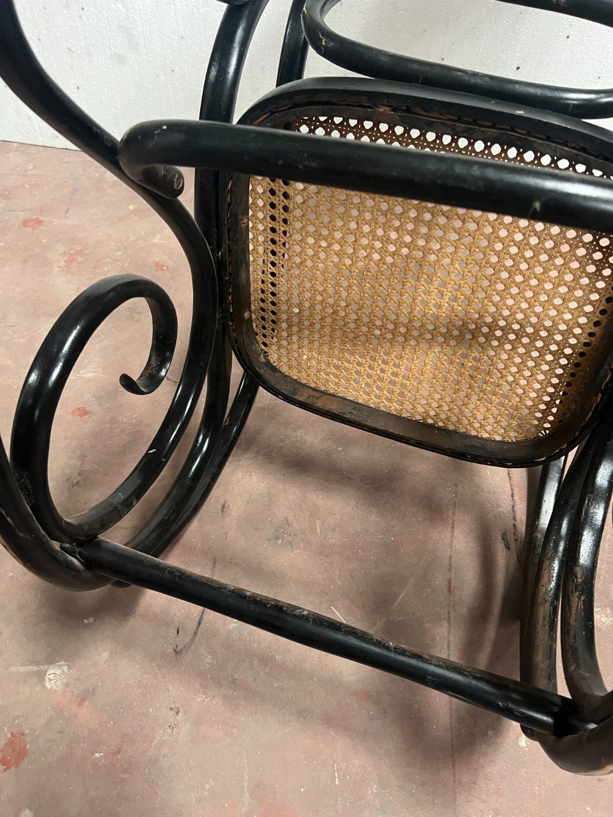 Rocking Chair Curved Wooden Rocking Chair 20th Century photo for sale