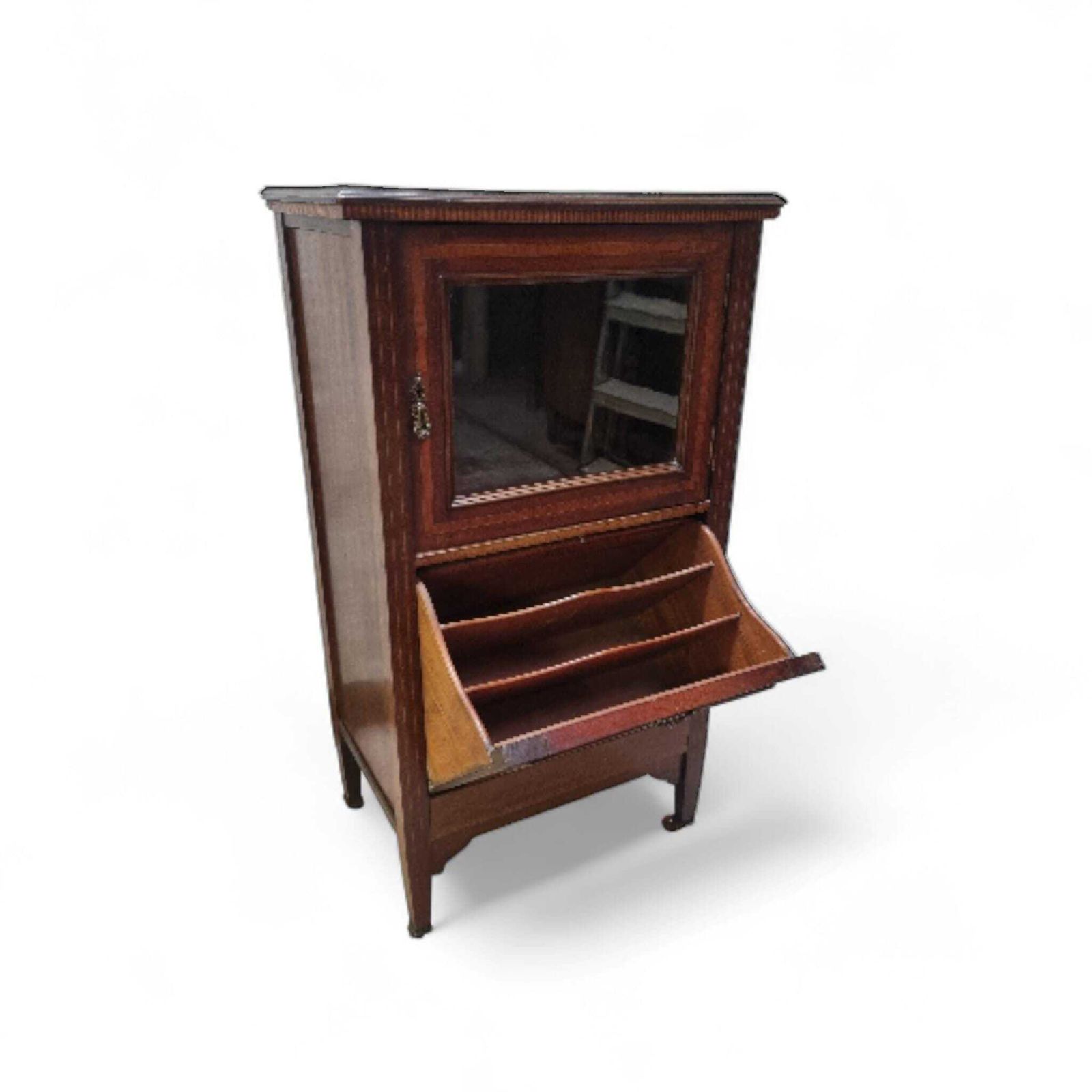 Vintage Mahogany Music Cabinet / Small Display & Storage Cabinet C.1920