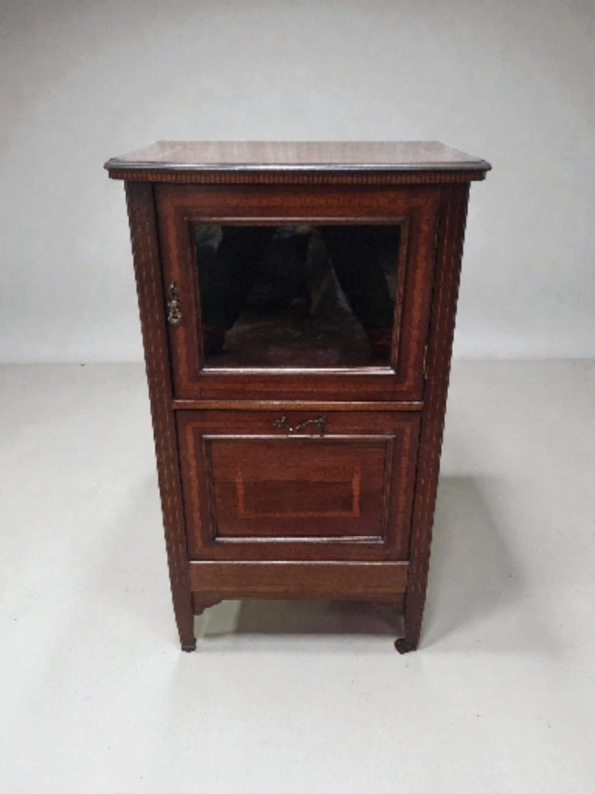 Furniture Vintage Mahogany Music Cabinet / Small Display & Storage Cabinet C.1920 photo