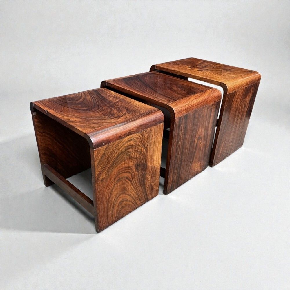 Art Deco Nest Of Three Tables In Indian Rosewood photo 1795.0