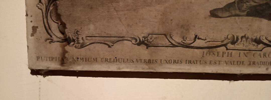 Antique Engraving Giovanni Volpato   'Joseph In Carcere', 1768 photo vinterior
