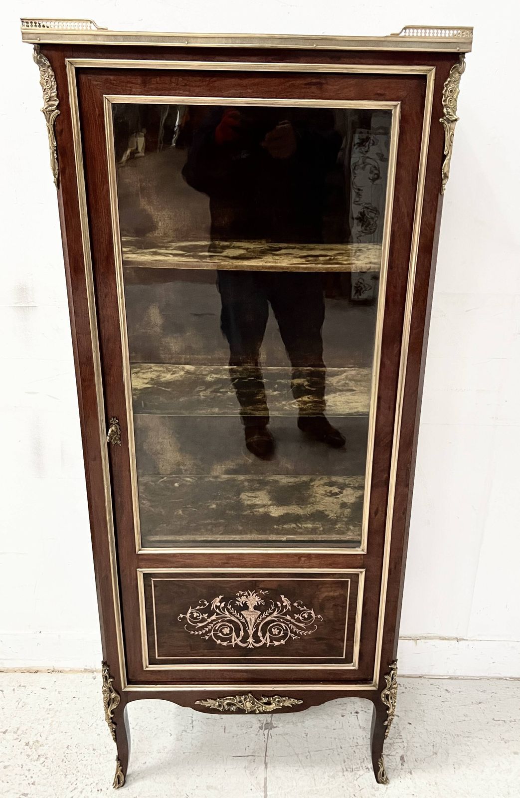 Louis XV Style Display Cabinet In Mahogany And Bronze, 19th Century. photo furniture
