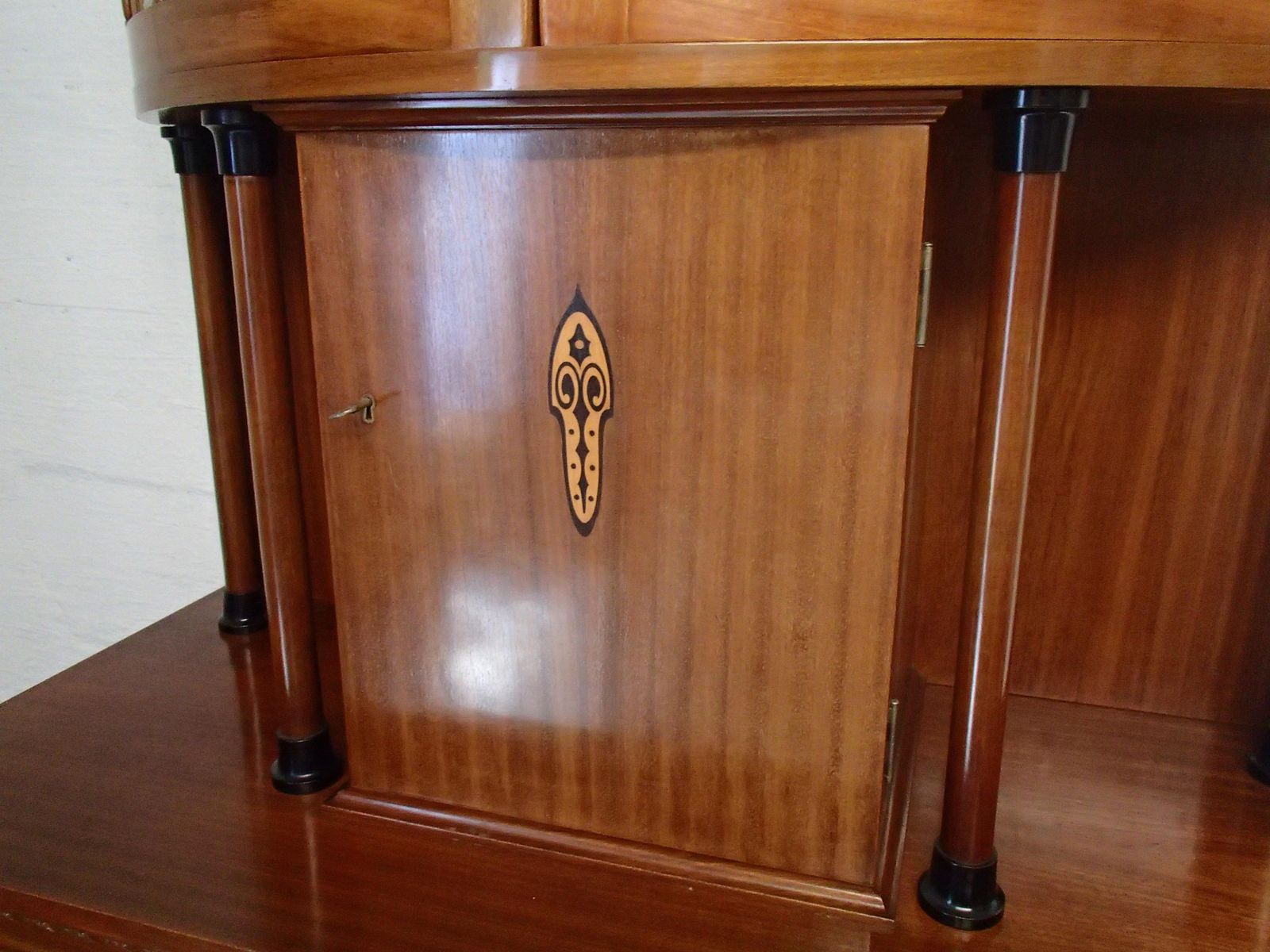 Exquisite Art Nouveau Credenza With Inlays And Surrounding Display Case photo 2475.0