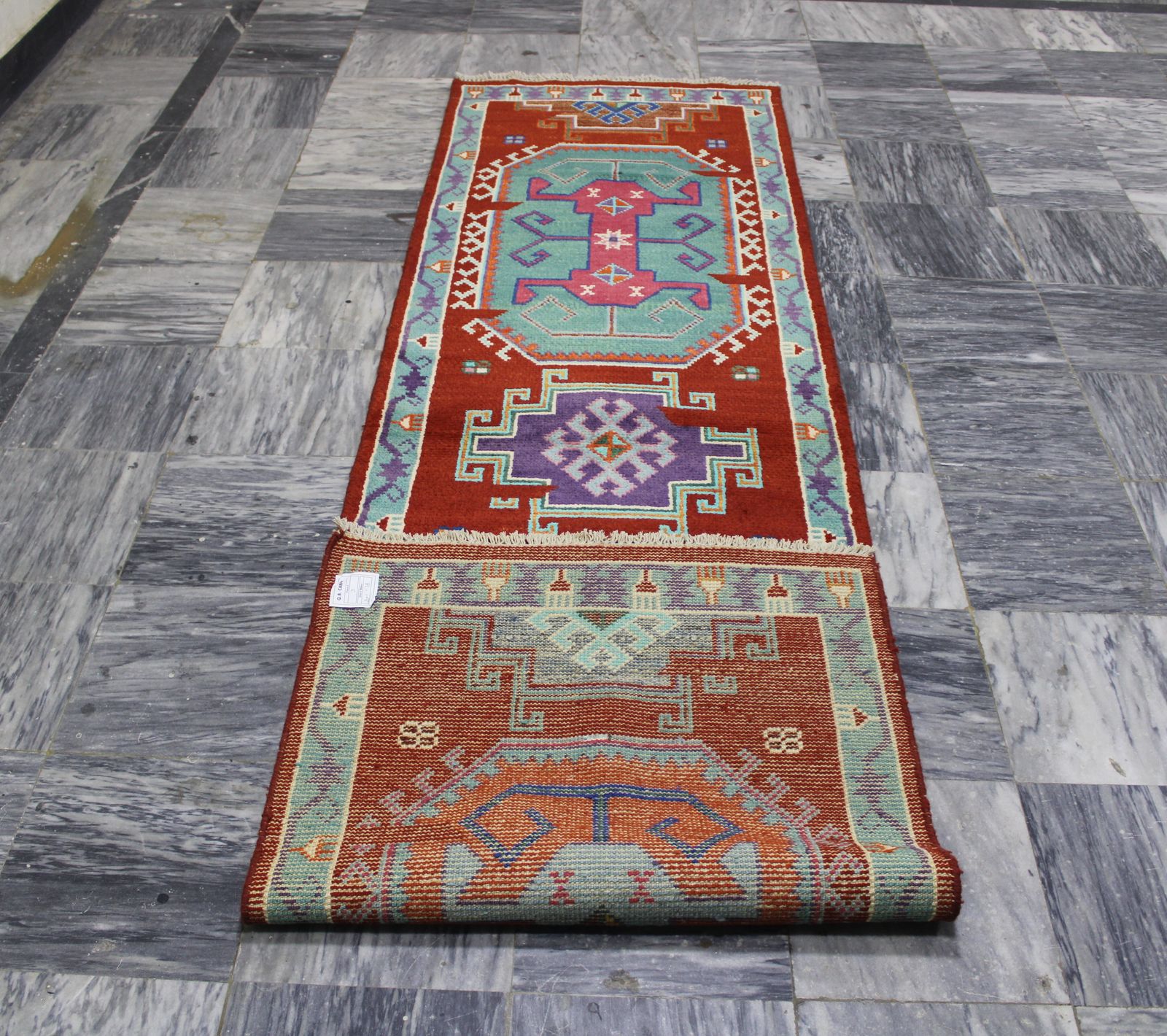 2x10 Turkish Handmade Geometric Tribal Runner Rug photo vintage