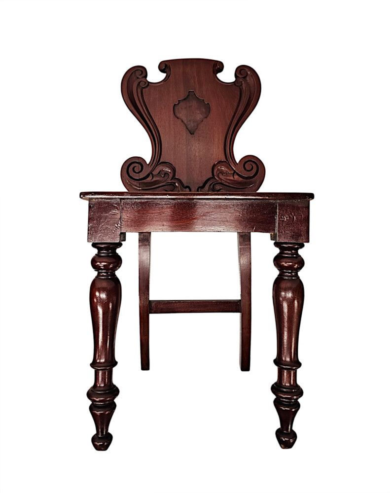 Furniture A Very Rare And Fine 19th Century Irish Set Of Four Hall Chairs photo