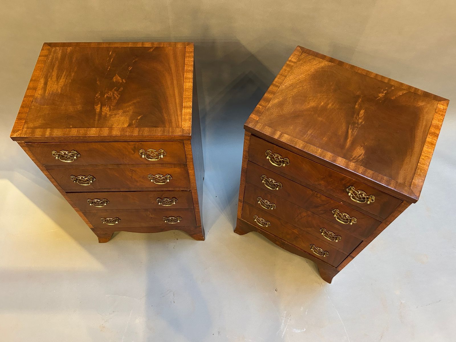 Pair Georgian Revival Bedside Chest Of Drawers photo furniture