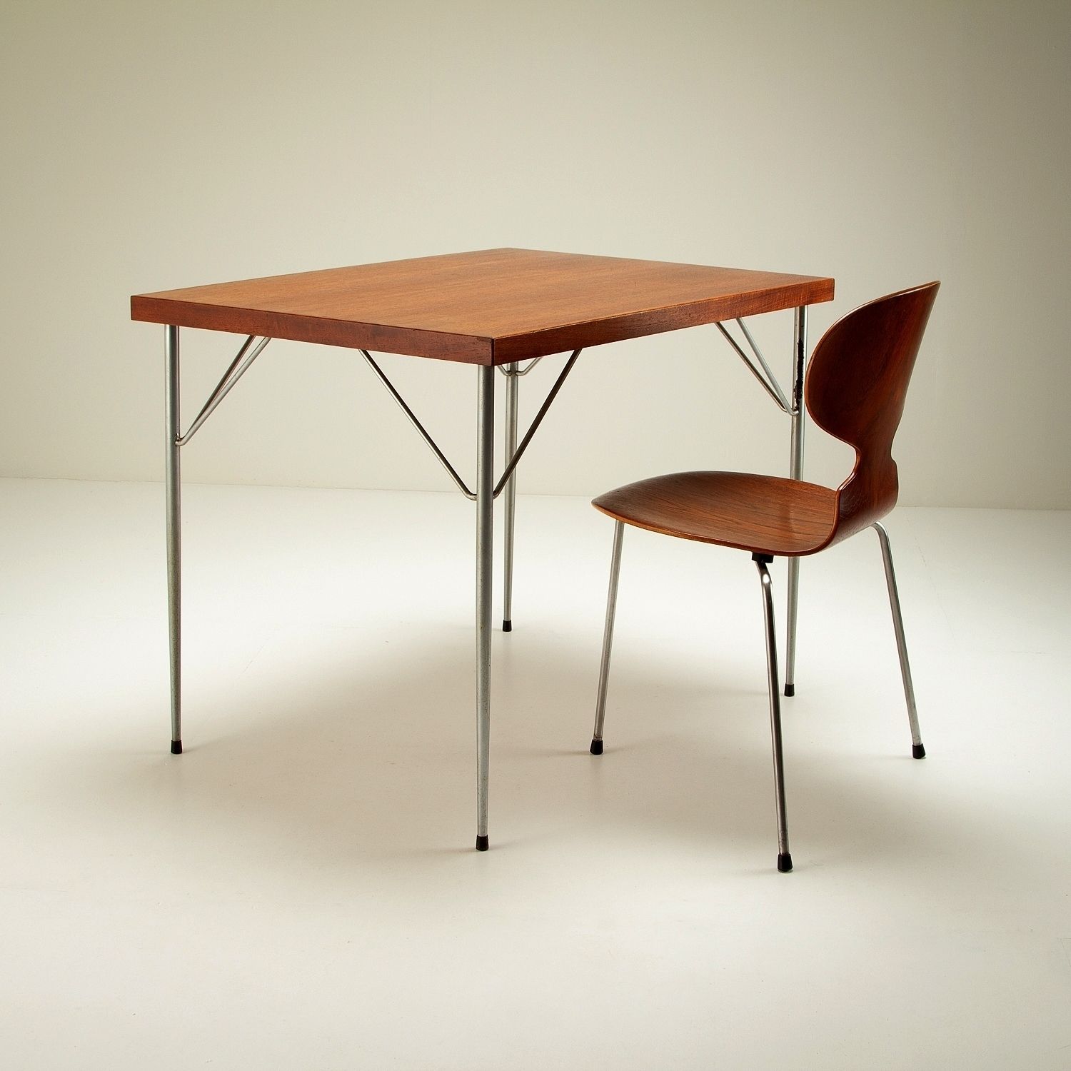 Teak And Chrome Desk After Arne Jacobsen, Denmark, 1950s photo Furniture