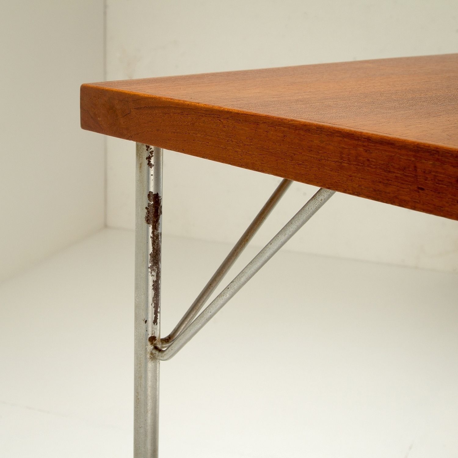 photo buy Teak And Chrome Desk After Arne Jacobsen, Denmark, 1950s