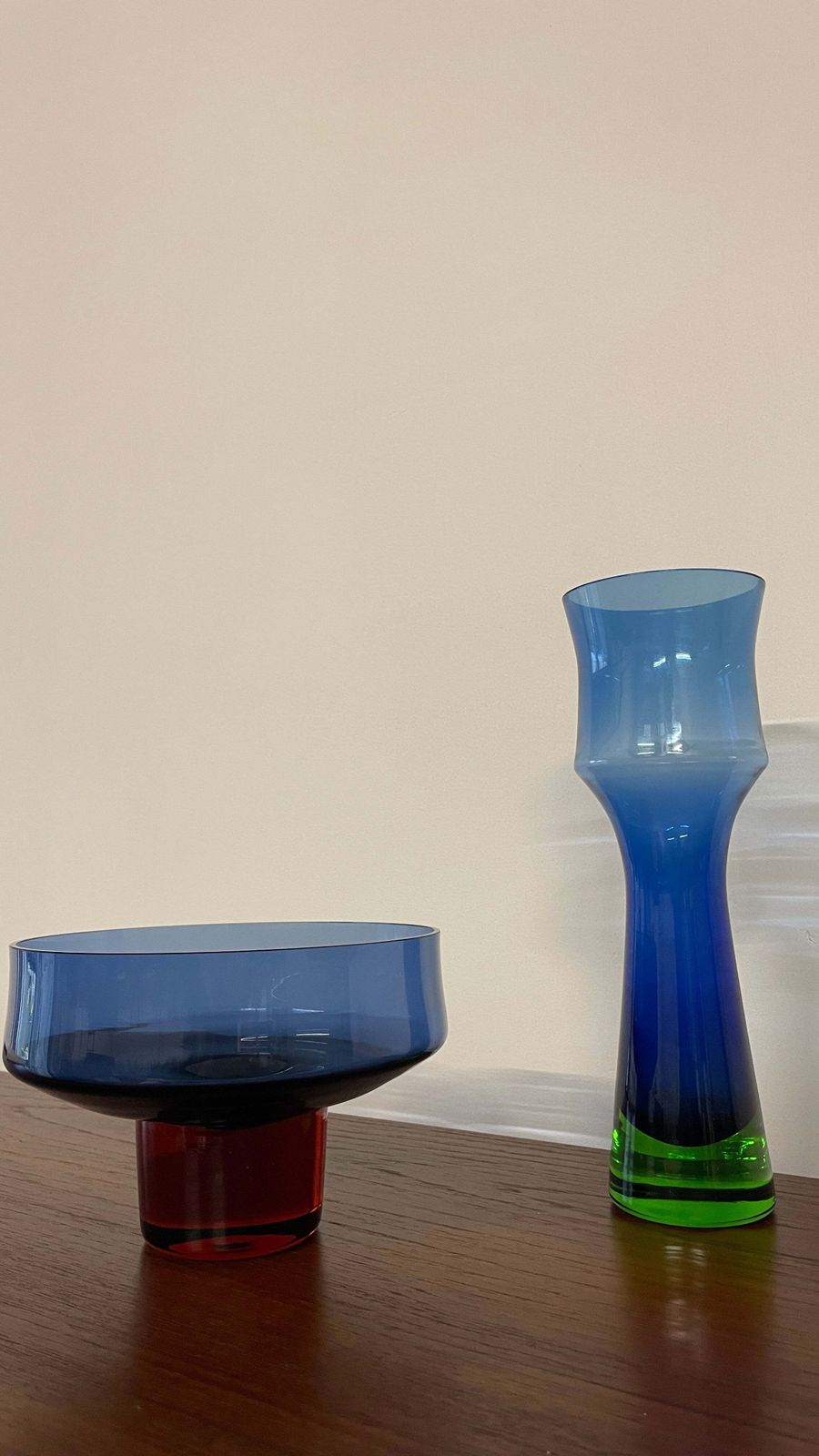 Mid Century Swedish Blue & Green Glass Vase By Bo Borgström For åseda Glasbruk, 1960s photo 80.0