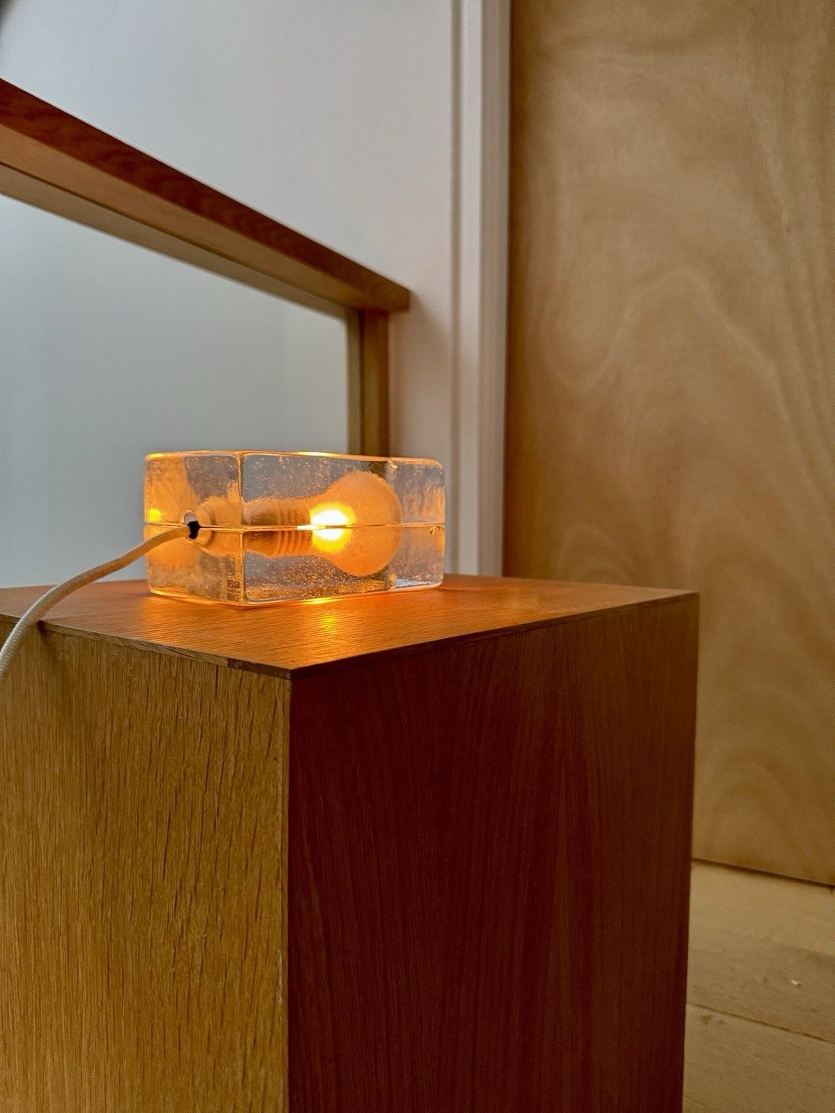 photo furniture Genuine Design House Stockholm Block Lamp With White Cord Harri Koskinen Moma