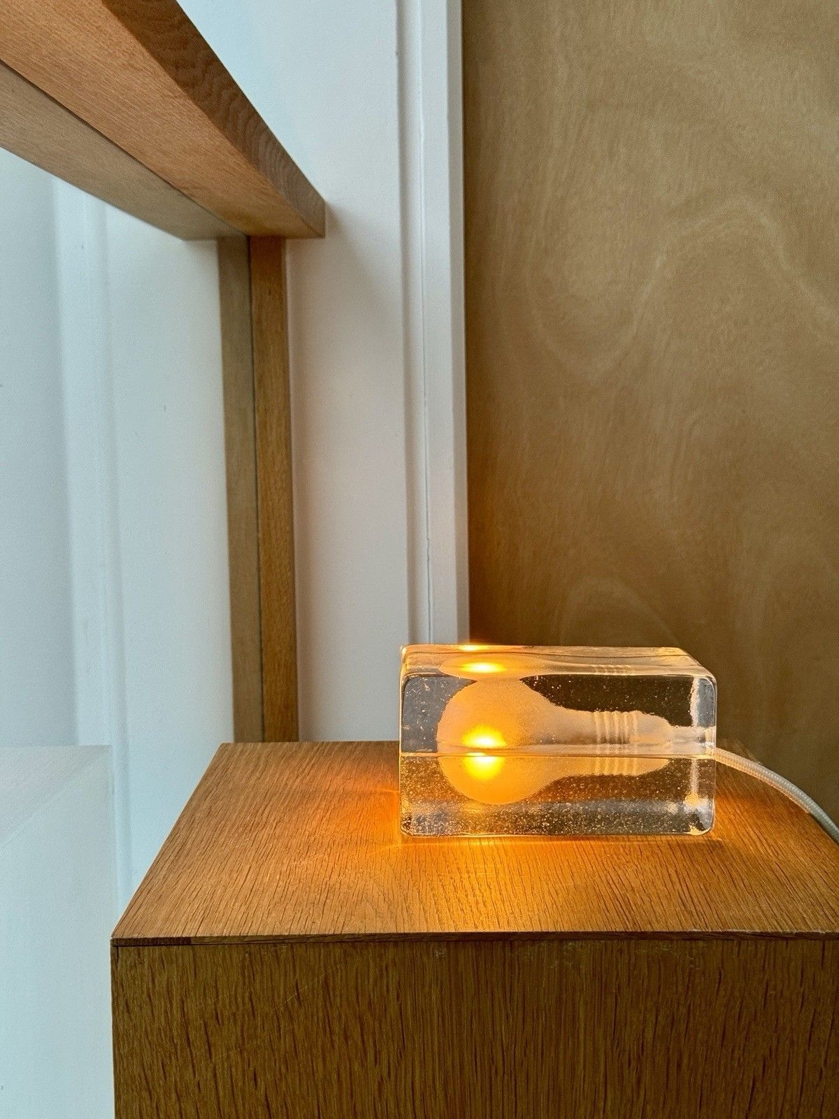 photo buy Genuine Design House Stockholm Block Lamp With White Cord Harri Koskinen Moma
