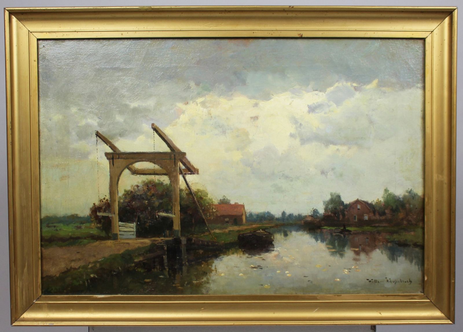 Willem Johannes Weissenbruch (Dutch, 1864–1941) – Dutch Canal Scene With Drawbridge photo furniture