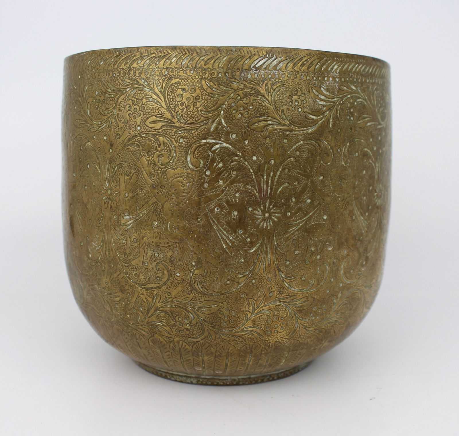 Antique Indian Brass Cachepot C.1880 photo for sale