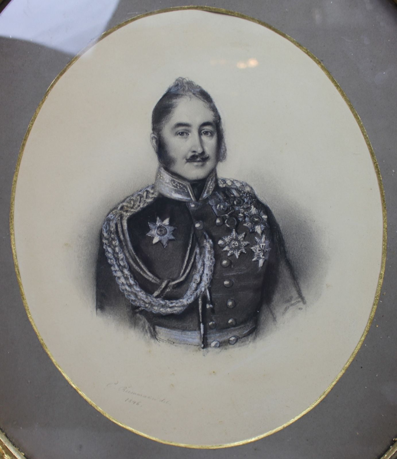 Pair Of Mid 19th Century Portrait Drawings – Sir Hugh Halkett And Wife, Signed C. Reimann, 1846 photo buy