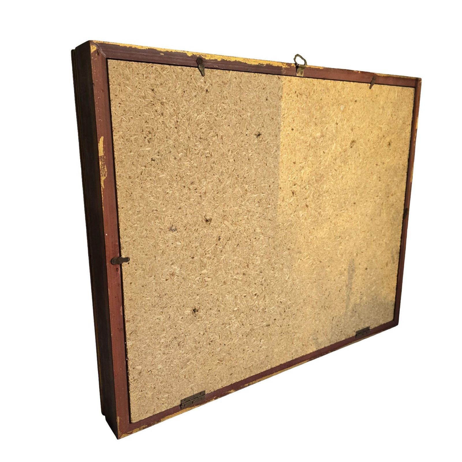 Vintage Houten Medaillekast Met Opening Aan De Achterzijde, Rode Fluwelen Bekleding En 11 Haken photo buy