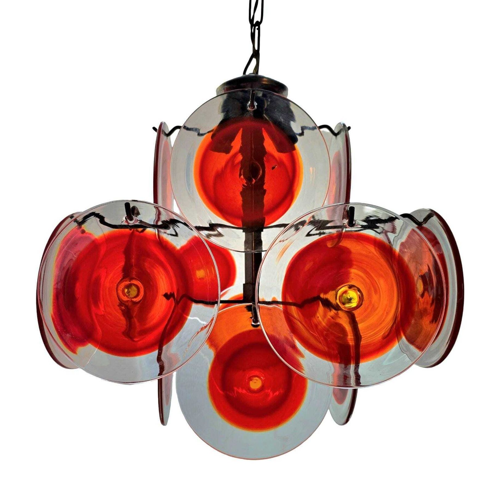 Vintage Mid Century Modern Murano Glass Chandelier Designed By Gino Vistosi In The 1960s. photo furniture