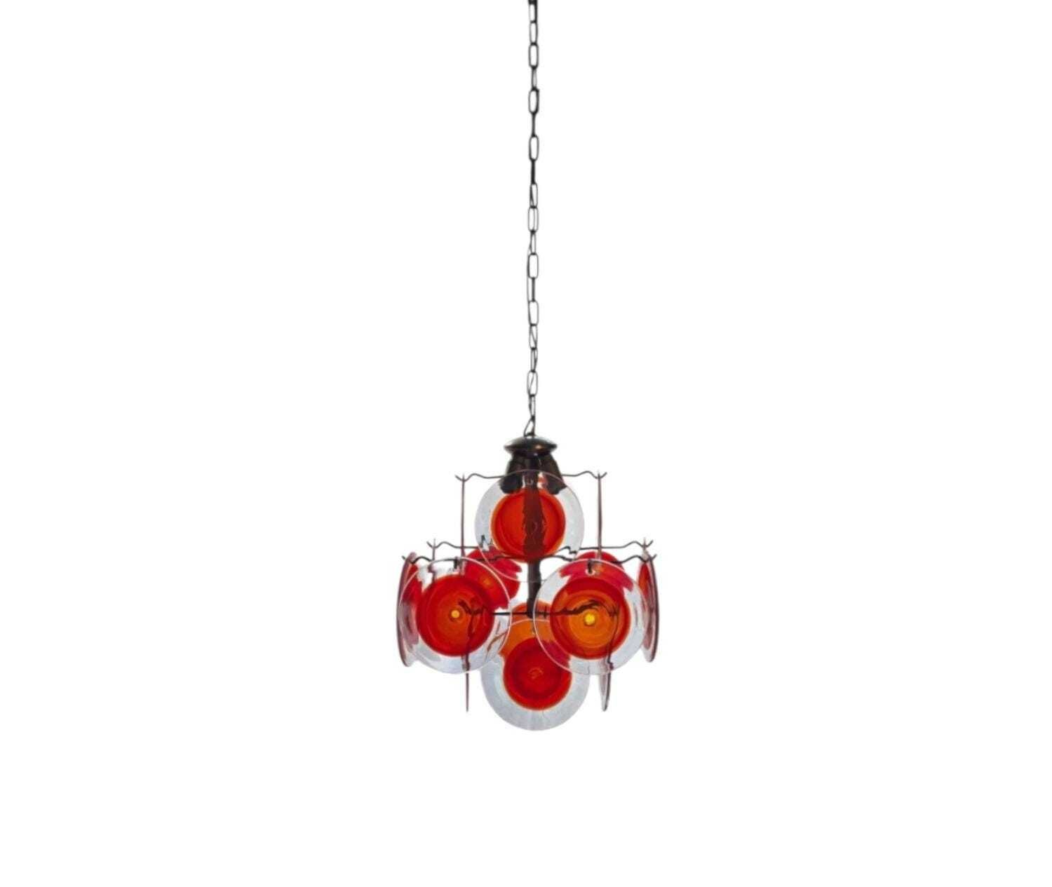 Vintage Mid Century Modern Murano Glass Chandelier Designed By Gino Vistosi In The 1960s. photo for sale