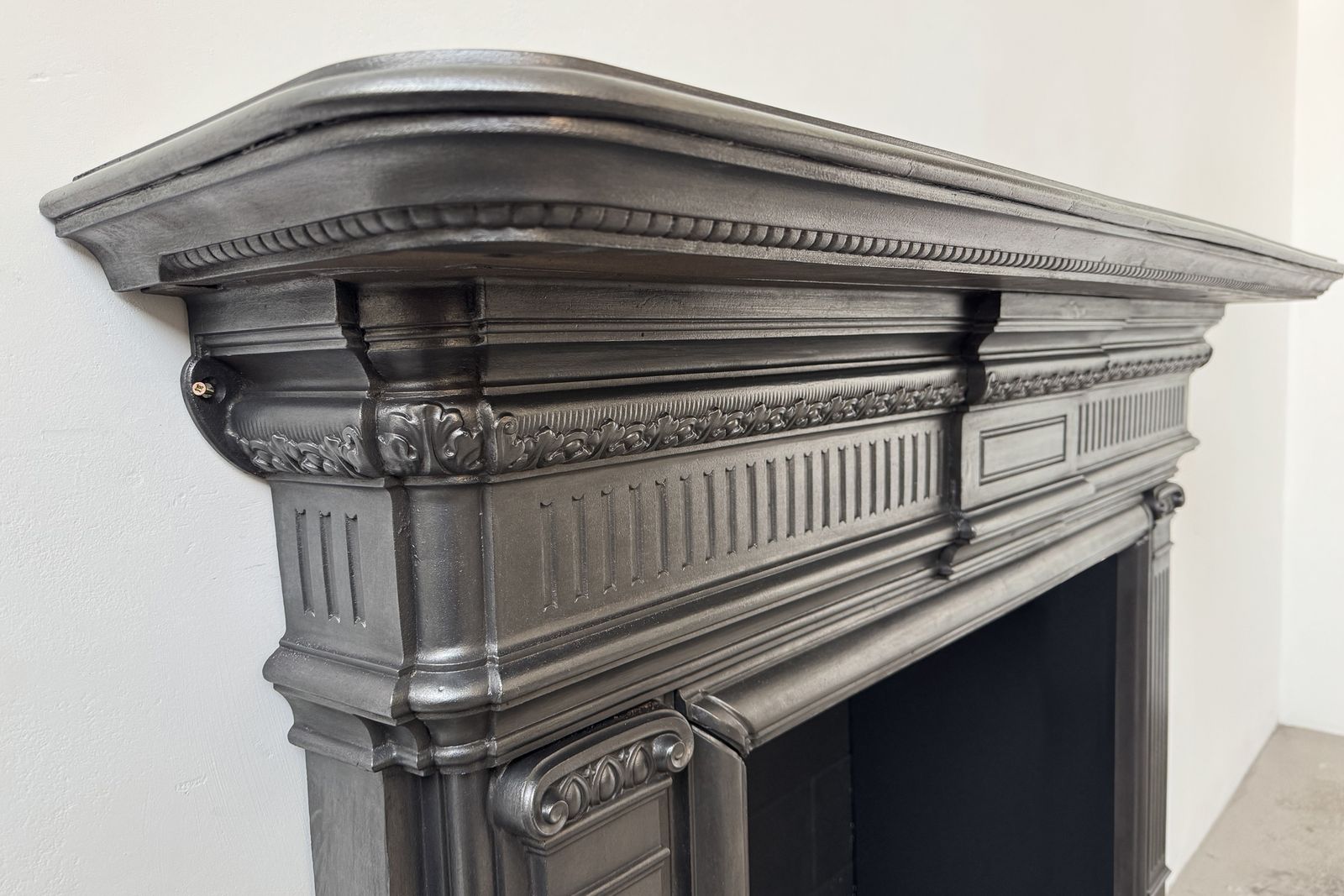 Large Antique Late Victorian Cast Iron Fireplace Surround photo Home Fixtures