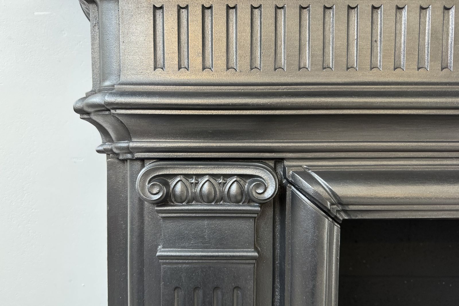 photo for sale Large Antique Late Victorian Cast Iron Fireplace Surround