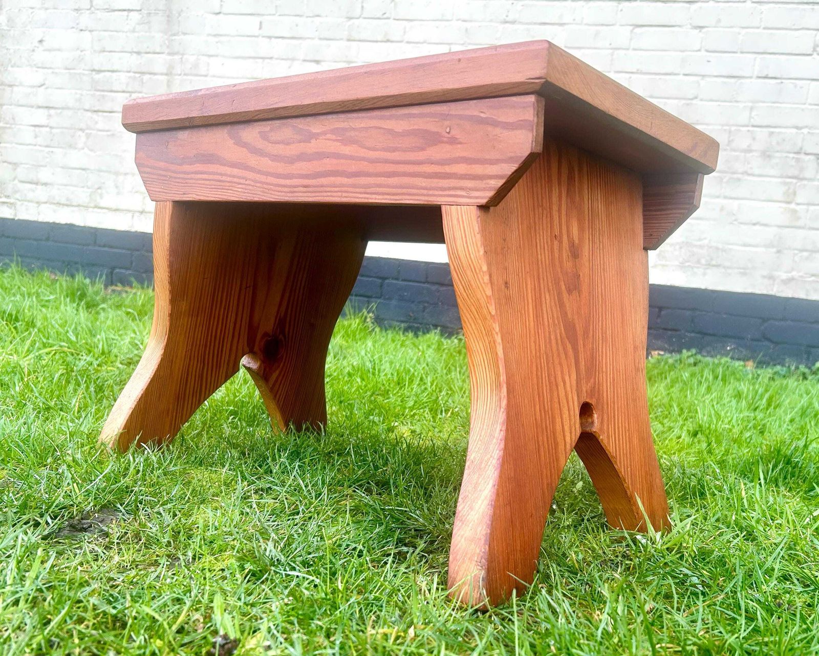 Moorish Pitch Pine Antique Stool Vintage Wooden Seating Chair Victorian Hall Desk Side Table Coffee Side Haberdashery Liberty