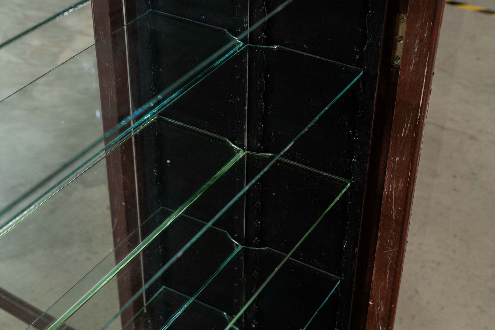 photo vinterior English 19thc Mahogany Glazed Chemist Cabinet