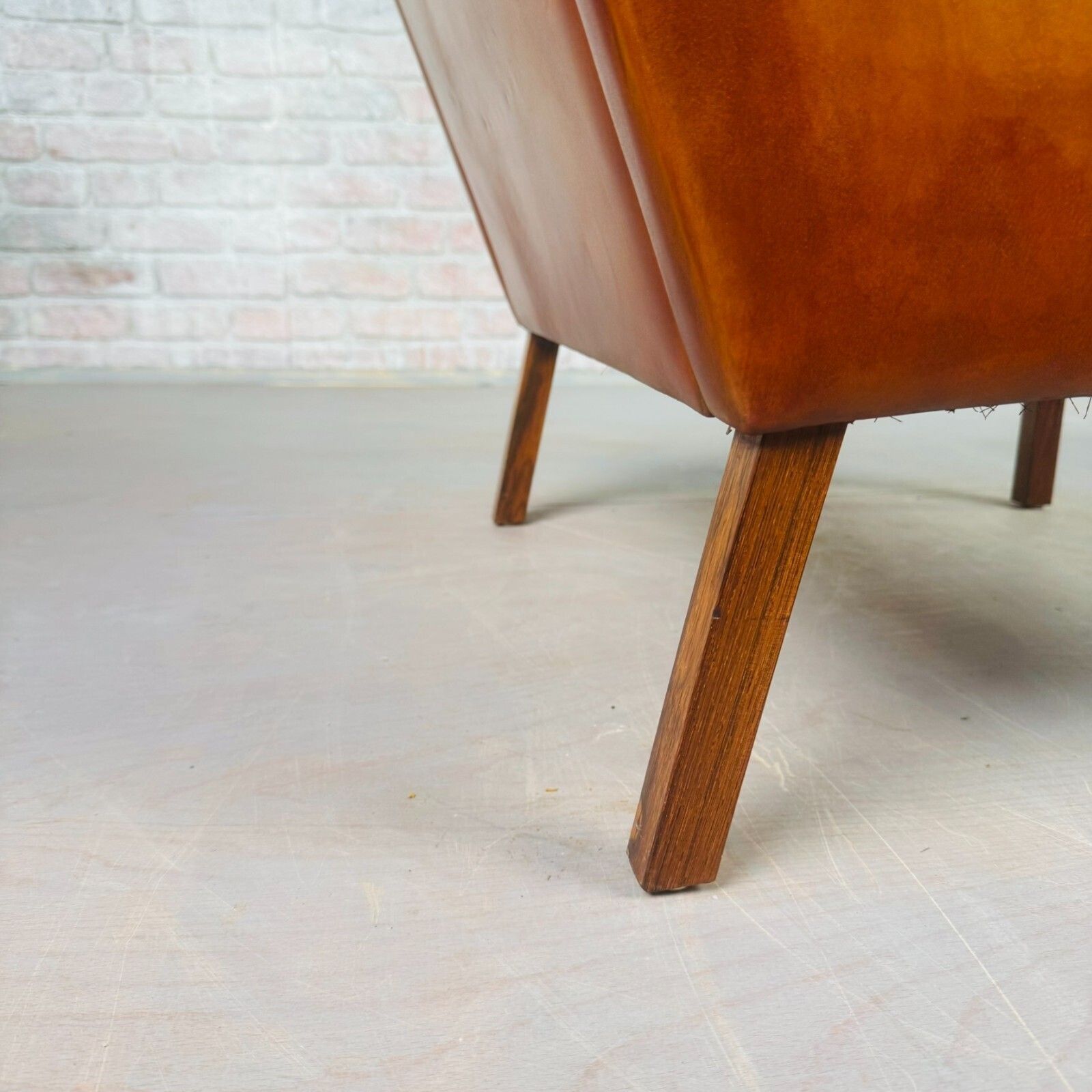 photo furniture Vintage Danish 1970s Thams Kvalitet Tan Leather Chair #A830