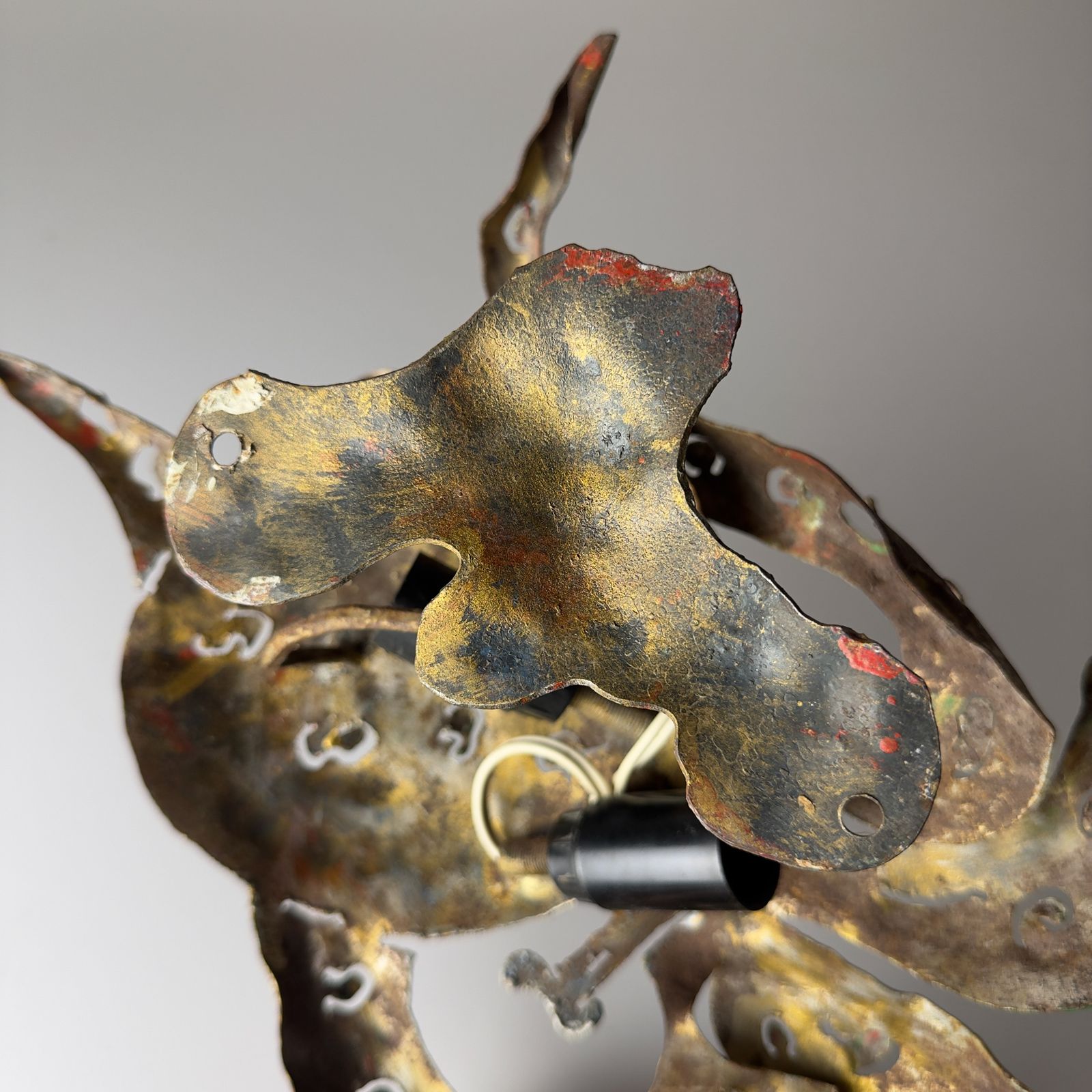 Original Metal Brutalist Wall Lamp Octopus By Salvino Marsura, Italy 1980s photo furniture